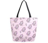 DJNGN Mermais poisson amour coeur réutilisable épicerie sac toile fourre-tout grand pliable lavable sac à main épaule pour femme