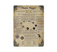 DJNGN Moon Magic Sorcière Poster Métal Sign Art Plaque Murale Décor Infographie Affiche Fer Peinture Aluminium Sign for School Education Farm Men Cave Bar Yoga Outdoor Decor 12x16in