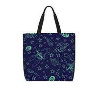 DJNGN Navette spatiale sac à bandoulière décontracté sac à main réutilisable Shopping voyage sac d'épicerie fourre-tout cadeaux pour les femmes