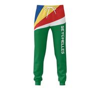 DJNGN Pantalon de Jogging Long et Doux imprimé aux Couleurs des Seychelles pour Hommes patriotes