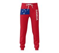 DJNGN Pantalon de Jogging Long et Doux imprimé Drapeau Samoan pour Hommes patriotes