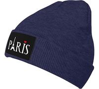 DJNGN Paris Tour Eiffel Tricoté Bonnet Hiver Chaud Doux Unisexe Tricot Bonnet Noir