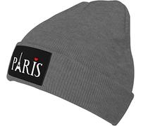 DJNGN Paris Tour Eiffel Tricoté Bonnet Hiver Chaud Doux Unisexe Tricot Bonnet Noir