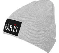 DJNGN Paris Tour Eiffel Tricoté Bonnet Hiver Chaud Doux Unisexe Tricot Bonnet Noir