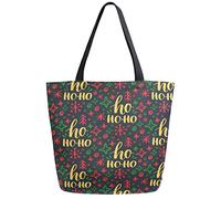 DJNGN Père Noël Rire Étoile Réutilisable Épicerie Sac Toile Fourre-Tout Grand Pliable Lavable Sac À Main Épaule pour Femmes
