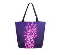 DJNGN Pine Neon Sign Canvas Tote Bag Sacs d'épicerie réutilisables Sac de transport fourre-tout avec poignées
