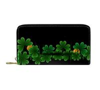 DJNGN Portefeuille Cuir Cuir Zip Long Purse Clover Noir