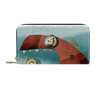 DJNGN Portefeuille Cuir Cuir Zip Long Purse Fish Big Small Dirigeable
