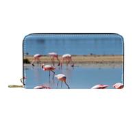DJNGN Portefeuille Cuir Cuir Zip Long Purse Flamingo Pattern