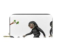 DJNGN Portefeuille Cuir Cuir Zip Long Purse Gibbon Print
