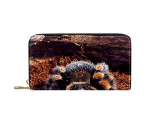DJNGN Portefeuille Cuir Cuir Zip Long Purse Mexican Red Knee Tarantula Spider