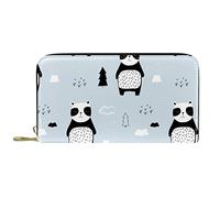 DJNGN Portefeuille Cuir Cuir Zip Long Purse Panda Mignon trésor National