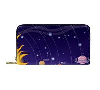 DJNGN Portefeuille Cuir Cuir Zip Long Purse Solar System