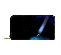 DJNGN Portefeuille Cuir Cuir Zip Long Purse Starry Sky Night Cosmos Galaxy