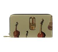 DJNGN Portefeuille Cuir Cuir Zip Long Purse Violin Print