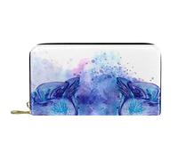 DJNGN Portefeuille Cuir Cuir Zip Long Purse Wolves Faces