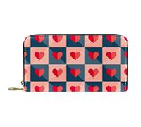 DJNGN Portefeuille pour Femmes Pochettes pour Femmes Porte-Cartes Organisateur en Cuir Fermeture éclair Sac à Main Papier Amour Coeurs Motif