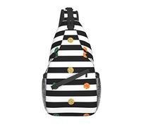DJNGN Rainbow Polka Dot Stripe Noir Et Blanc Crossbody Chest Bag, Sac à Bandoulière, Weekend Outdoor Randonnée Sac À Dos, Convient Aux Hommes Et Aux Femmes