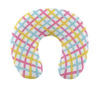 DJNGN Rayures colorées Lignes Chic Motif Cou Oreiller Doux Lavable Oreiller en Forme de U pour la Maison Bureau Voyage