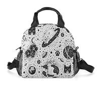 DJNGN Sac à lunch Goth Cat Galaxy, sac fourre-tout isotherme portable pour boîte à lunch, sac isotherme pour femmes travaillant en plein air