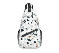 DJNGN Sac de poitrine à bandoulière White Parttern, sac à bandoulière, sac à dos de randonnée en plein air de week-end, adapté aux hommes et aux femmes
