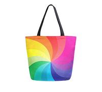 DJNGN Sac fourre-tout en toile arc-en-ciel coloré Spin Sacs d'épicerie réutilisables Sac de transport fourre-tout avec poignées