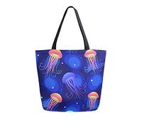DJNGN Sac fourre-tout en toile pour femmes, monde sous-marin de méduses, grand sac à bandoulière décontracté, sacs d'épicerie, sacs de courses