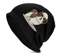 DJNGN Shih Tzu Dog Beanie Chemo Hat Cancer Headwear Knitted Hats Baggy Slouchy Scarf Cap for Adults Women Men