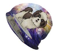 DJNGN Shih Tzu Dog Beanie Chemo Hat Cancer Headwear Knitted Hats Baggy Slouchy Scarf Cap for Adults Women Men