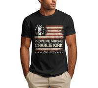 DJNGN T-Shirt « Prouve-Moi Que J'Ai tort » avec Charlie Kirk et Son Slogan « Rip » pour Homme