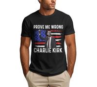 DJNGN T-Shirt « Prouve-Moi Que J'Ai tort » avec Charlie Kirk et Son Slogan « Rip » pour Homme