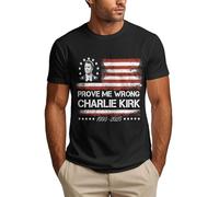 DJNGN T-Shirt « Prouve-Moi Que J'Ai tort » avec Charlie Kirk et Son Slogan « Rip » pour Homme