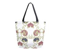 DJNGN Vintage Collection Canvas Tote Bag Sacs d'épicerie réutilisables Sac de transport fourre-tout avec poignées