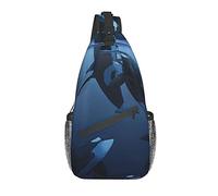 DJNGN Whale Family Crossbody Chest Bag, Sac à bandoulière, Sac à dos de randonnée en plein air de week-end, Convient aux hommes et aux femmes