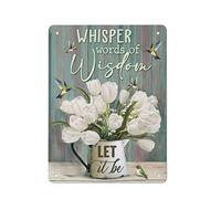 DJNGN Whisper Words of Wisdom Vintage Metal Sign Retro Tin Sign Wall Art Decor Nouveauté Poster Plaque Metal Plate for Bar Cafe Man Cave Home Decor, Idées Cadeaux