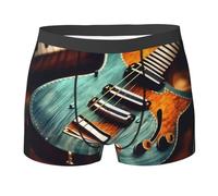 DJnni Boxer confortable pour homme avec drapeau hawaïen, léger et élastique avec design multi-facettes, respirant, Motifs de guitare musicale, M