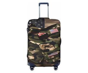 DJnni Company Housse de protection pour boîte de voyage pour tracteurs agricoles, housse de valise, housse de protection pour valise de 45,7 à 81,3 cm, drapeaux américains camouflage, L, Drapeaux
