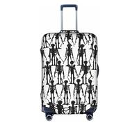 DJnni Company Housse de protection pour valise de voyage Motif tracteurs agricoles 45,7 à 81,3 cm, Tête de mort florale noire., M