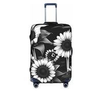 DJnni Company Housse de protection pour valise de voyage Motif tracteurs agricoles 45,7 à 81,3 cm, Tournesols noirs et blancs, M