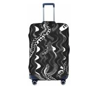 DJnni Corgi Housse de protection pour boîte de voyage Motif floral 45,7 à 81,3 cm, Motif peau de serpent noir et blanc, M