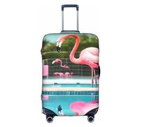DJnni Flops Chaussons Art Sandales Housse de protection pour valise, valise de voyage, protection de valise pour 45,7 à 81,3 cm, flamant rose et piscine, taille S, Flamant rose et piscines, S