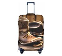 DJnni Golden Retrievers Housse de protection pour boîte de voyage, housse de valise, housse de protection pour valise de 45,7 à 81,3 cm, Chapeau et bottes de cowboy, M