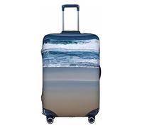 DJnni Housse de protection pour boîte de voyage à motif floral bleu sarcelle, gris et blanc, housse de protection pour valise de 45,7 à 81,3 cm, côte sereine, taille L, Serene Coastal, L
