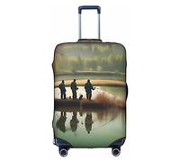 DJnni Housse de protection pour boîte de voyage, carte de la Grèce, housse de valise, housse de protection pour valise de 45,7 à 81,3 cm, Pêcheur en lac, XL