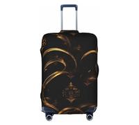 DJnni Housse de protection pour boîte de voyage - Dorée et noire - Pour valise de 45,7 à 81,3 cm, Papier peint noir doré, L