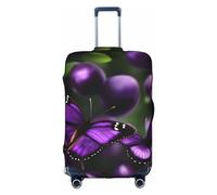 DJnni Housse de protection pour boîte de voyage Happy Valentine, housse de valise, housse de bagage de voyage, protection de valise pour 45,7 à 81,3 cm, Papillon violet prune, M
