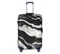DJnni Housse de protection pour boîte de voyage, housse de valise, housse de bagage de voyage, protection de valise pour 45,7 à 81,3 cm, Texture marbre noir et blanc, L