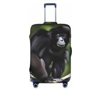DJnni Housse de protection pour boîte de voyage, housse de valise, housse de protection pour valise de 45,7 à 81,3 cm, camouflage jaune et vert, Singe Gibbon noir, S