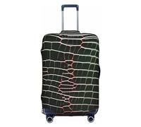 DJnni Housse de protection pour boîte de voyage, housse de valise, housse de protection pour valise de 45,7 à 81,3 cm, camouflage jaune et vert, Peau de crocodile, M