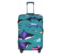 DJnni Housse de protection pour boîte de voyage Monarch Butterflies - Pour valise de 45,7 à 81,3 cm, Raie Manta et Poissons, S